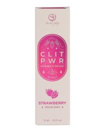 Stimuliuojantis balzamas klitoriui „Clit PWR - Strawberry“, 15 ml - Secret Play