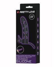 Vibruojanti penio mova „Penis Sleeve with Ball Strap 6“ - Pretty Love