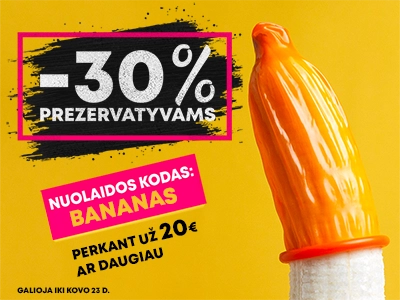 Sekso prekės - Prezervatyvams -30%